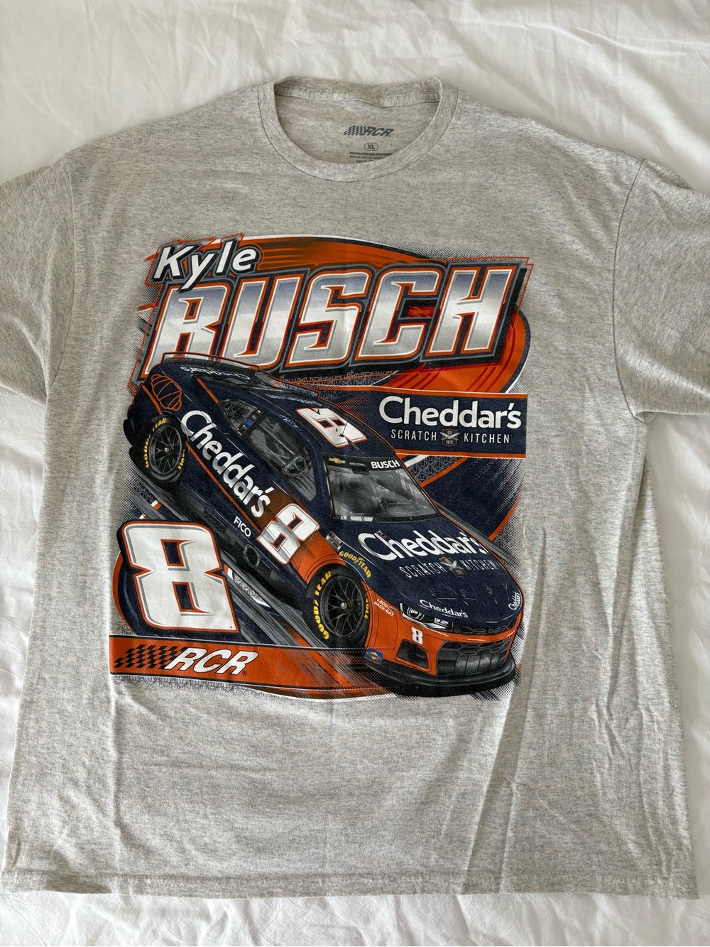 Vintage Kyle Busch Cheddar's Racing Graphic Tee - Gray